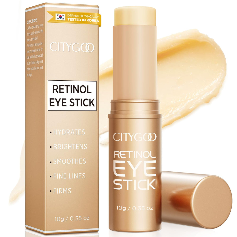 CITYGOO Retinol Eye Stick bottle close-up showing hydrating formula for the delicate eye area.