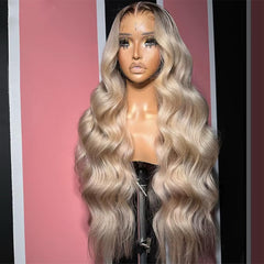 CIYOO milk tea ash blonde wig with 200% density for full volume.