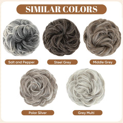 CJL HAIR adjustable fit bun Polar Silver keeps your style secure throughout the day.