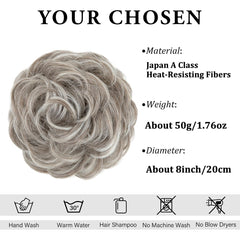 CJL HAIR wavy curly scrunchies Polar Silver adds texture and fullness quickly.