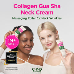 CKD Guaranteed neck cream stainless steel roller close-up for precise massage