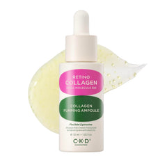 CKD Guaranteed Retino Collagen Pumping Ampoule bottle close-up, premium packaging for daily firming support.