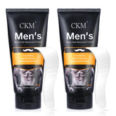 CKM Hair Removal Cream for Men on chest hair for a smooth, confident look.