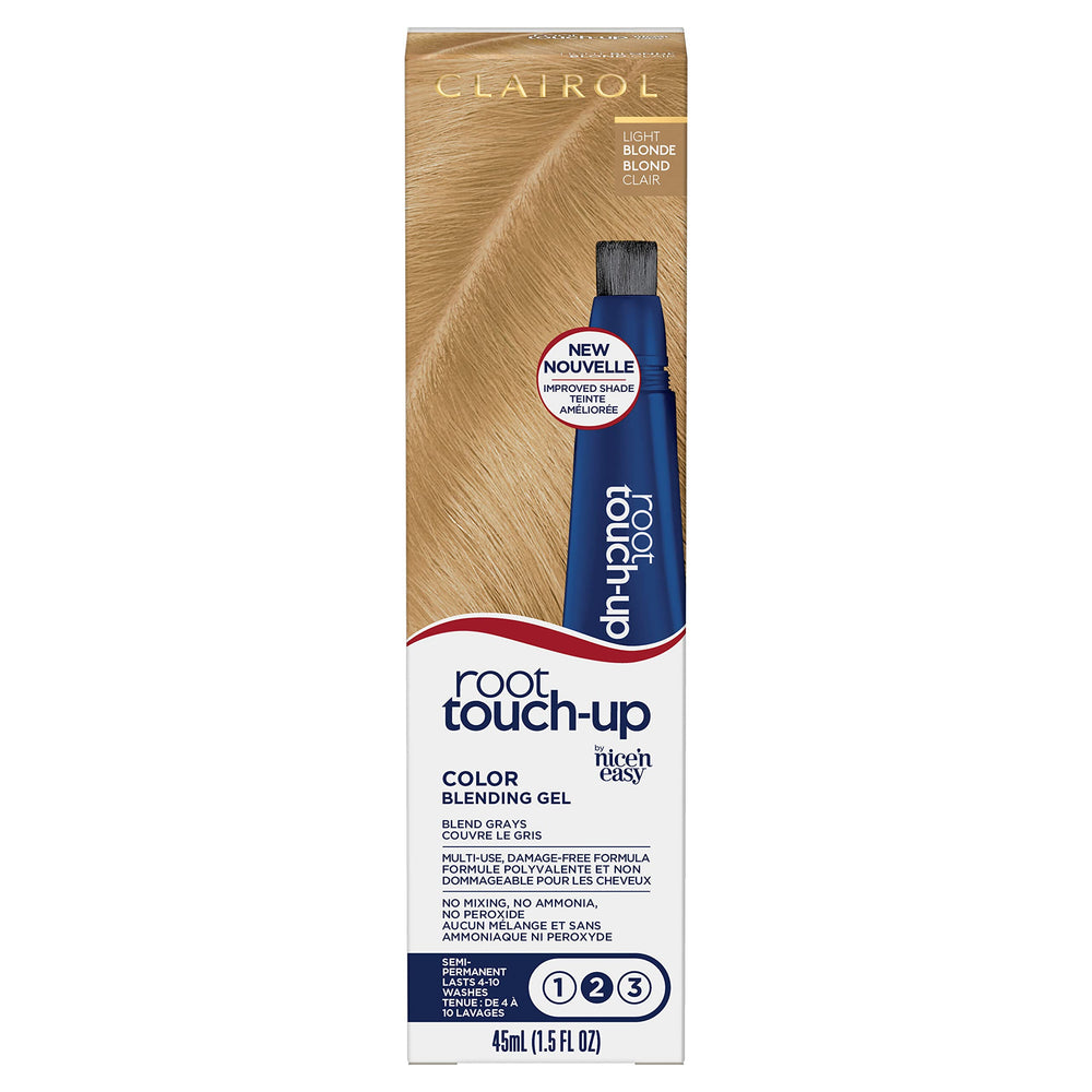 Clairol Root Touch-Up blending gel with built-in applicator brush for fast, mess-free color.