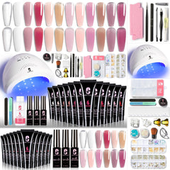 Clara Colors poly gel kit with 12 colors for versatile DIY nail designs.