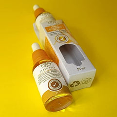Front label of Class Gold Clarifying Toner on clear packaging for easy identification