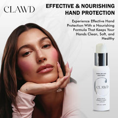 CLAWD moisturizing foam closeup showing creamy lather on skin
