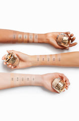 Creamy foundation texture being applied, showcasing melt-in feel and instant hydration