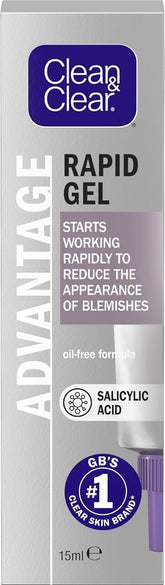 Clean and Clear Advantage Quick Clear Gel tube closeup for pore unclogging
