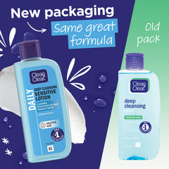 Clean & Clear Deep Cleansing Lotion label closeup highlighting active salicylic acid benefits.