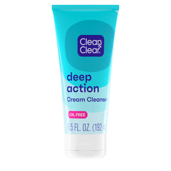 Clean & Clear oil-free deep action cleanser bottle front for refreshed pores