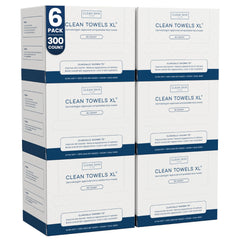 Clean Skin Club Clean Towels XL 6-pack box for quick, clean facial drying.