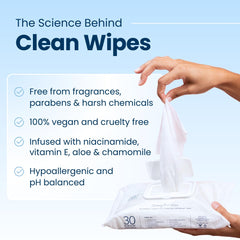 Clean Skin Club XL Face Wipes remove makeup easily without rinsing.