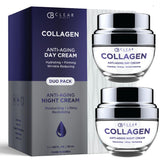 Clear Beauty Collagen Day & Night Moisturizer bottle front showing dual day and night use
