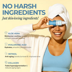 Clear Beauty ingredients highlight hyaluronic acid and collagen for skin hydration
