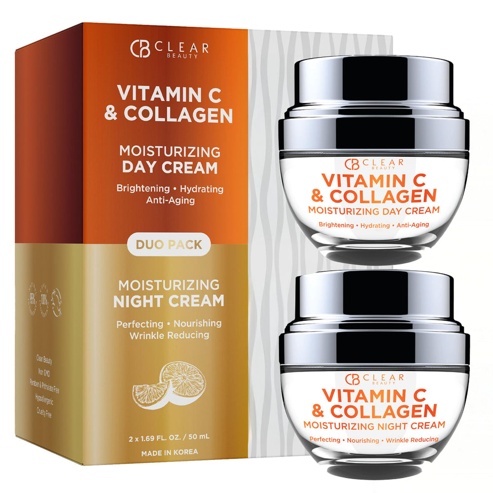 Clear Beauty Vitamin C & Collagen moisturizer bottle showing rich hydration for daily use