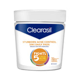 Clearasil Stubborn Acne Control 5in1 cleansing pads packaging ready for daily use.