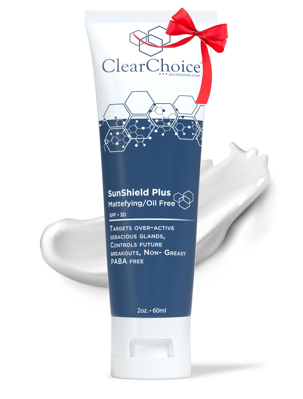 ClearChoice Sun Shield Plus tube front view for daily oil-control protection