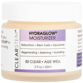 CLEARSTEM Hydraglow cream jar closeup highlighting rich hydration for luminous skin.