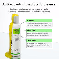 CLEARSTEM VitaminScrub bamboo particles visible for gentle pore cleansing