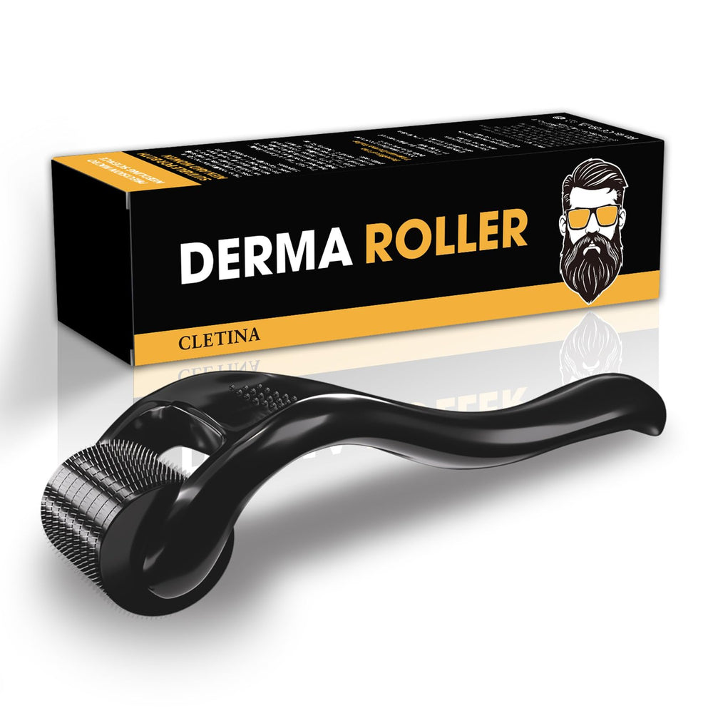 CLETINA 540 titanium derma roller handle close-up showing premium grip for precise home use
