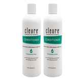 Cleure hydrating fragrance-free conditioner bottle with hypoallergenic formula for sensitive scalps and dry hair.
