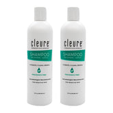 Cleure hypoallergenic shampoo bottle label highlights fragrance-free, gentle formula for sensitive skin.