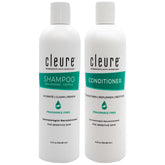 Cleure volumizing shampoo bottle ready for a gentle, weightless cleanse