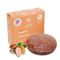 Clever Yoga Wave Argan Shampoo Bar packaging, travel-friendly and compact for on-the-go care.