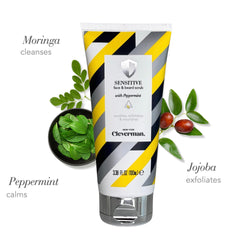 Cleverman jojoba exfoliation texture shot emphasizes gentle scrubbing