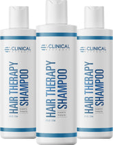 Clinical Effects Hair Therapy Shampoo bottle showcases biotin formula for fuller hair.