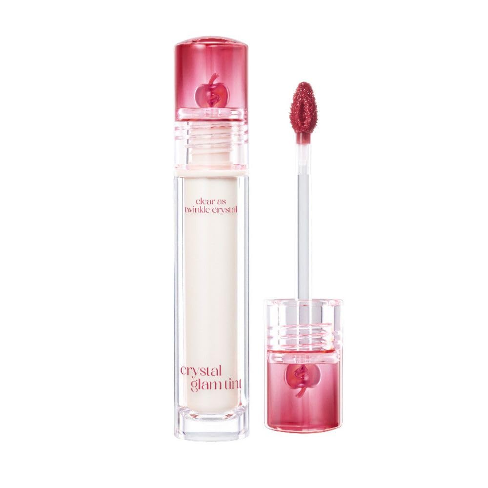 CLIO Crystal Glam Tint 018 Fresh Apple swatch on lips