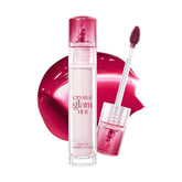 CLIO Crystal Glam Tint Cherry Series 25 Dark Cherry swatch shows vivid color and glass-like finish