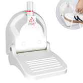 CLIO foldable shower foot rest with suction cup attached for secure leg shaving.