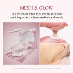 CLIO Kill Cover Mesh Glow Cushion waterdrop puff for precise application.