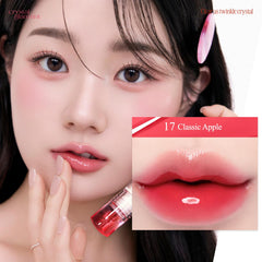 CLIO PROFESSIONAL Crystal Glam Tint glossy finish on lips with glass-like shine