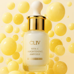 CLIV Vita C lemon water concept image suggests brightening benefits.