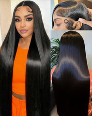 Cllok 30-inch straight wig with 13x6 lace front for natural parting
