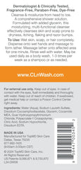 CLn 2-in-1 body and hair foaming lather for easy cleansing.