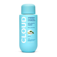Cloud Weightless Nourishing Conditioner bottle closeup for lightweight hydration and silky results