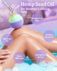 Jasmine-scent CLOUQUAR bath bomb for calming aroma and nourishing skin.
