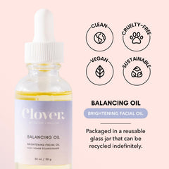 Clover Balancing Oil with rosehip and argan oils for nourishing ingredients