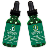 Clubman Pinaud beard oil bottle showing a glossy finish for a frizz-free look.