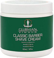 Clubman Pinaud Classic Barber Shave Cream bottle, 16 oz, pack of 4, for a smooth shave.