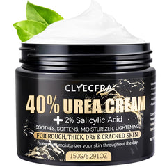 Clyecfra 40% Urea Cream for heel care showing hydration on dry skin.