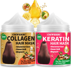 CMWGKBC collagen hair mask jar for deep hydration and elasticity.