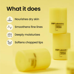 CNP Honey Lip Butter dial applicator demonstrating hygienic use