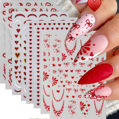 CnSybaris red hollow heart stickers for quick, chic nail decor