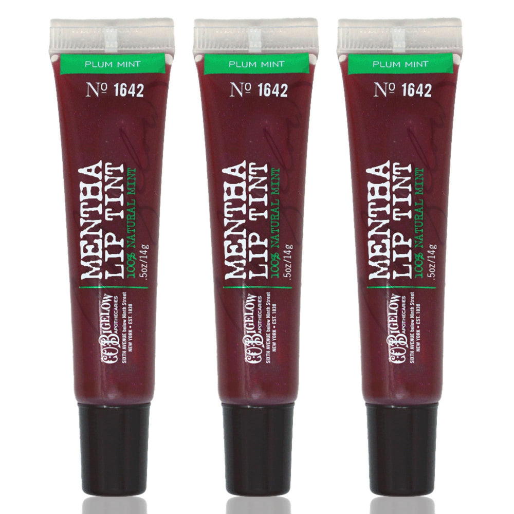 C.O. Bigelow Plum Mentha Lip Tint Trio box display showing gift-ready packaging