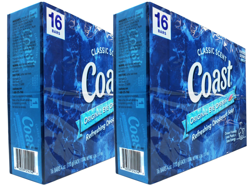 Coast deodorant soap bar with classic Pacific Force scent for a refreshing morning cleanse.